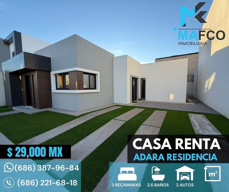 ¡En renta casa en Adara Residencial (Mexicali, B.C.)!