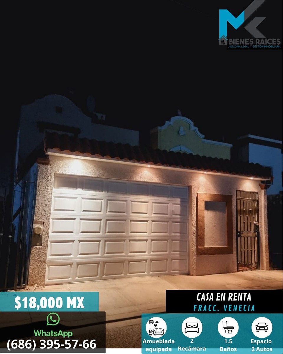 ¡En renta casa en Gran Venecia Residencial (Mexicali, B.C.)!