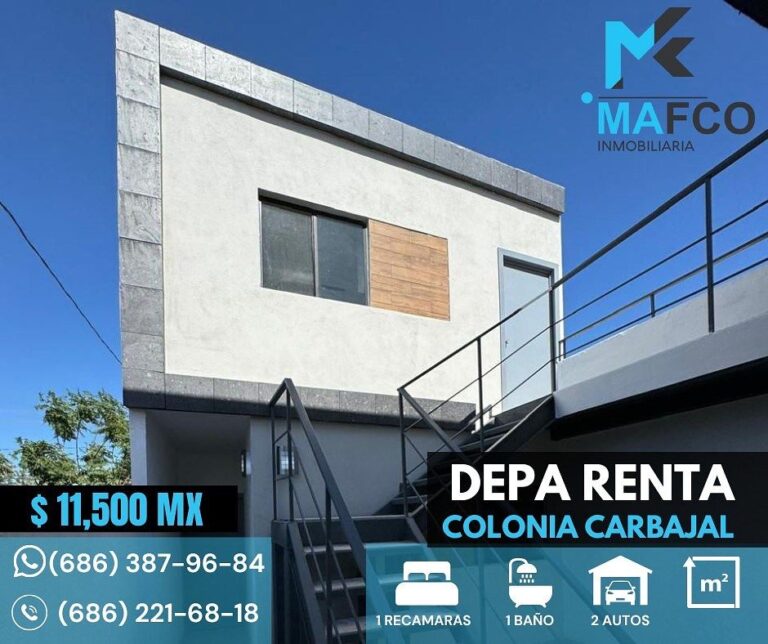 ¡En renta departamento en Col. Carbajal (Mexicali,B.C.)!