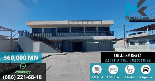 ¡Se renta local en Calle F en Col. Industrial (Mexicali, B.C.)!